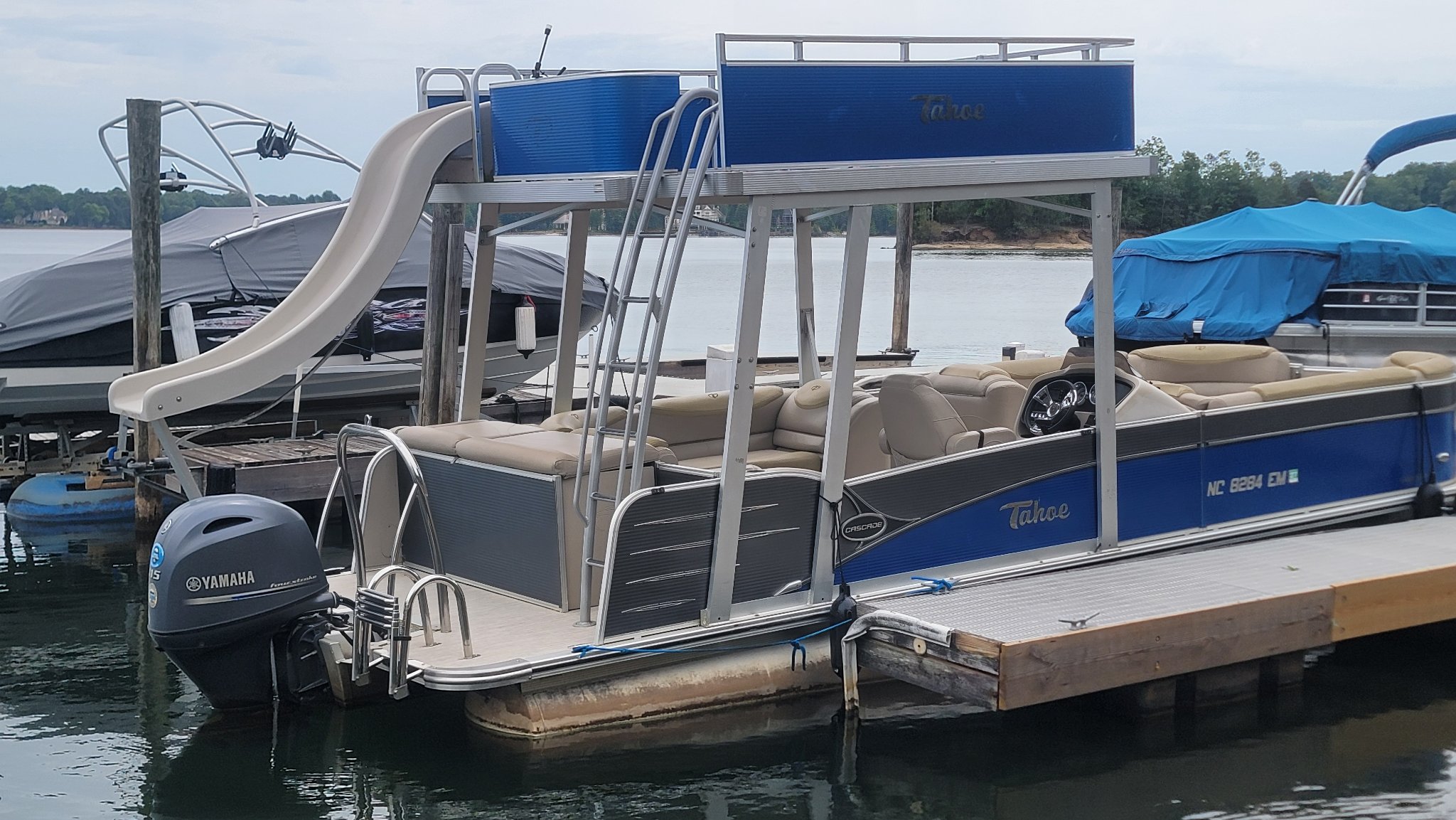 Tahoe Funship double decker boat at the dock